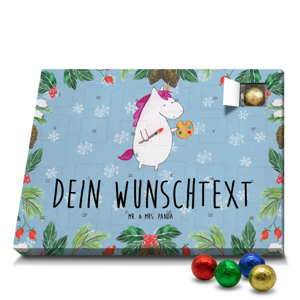 Personalisierter Schoko Adventskalender Einhorn Künstler Personalisierter Adventskalender, Adventskalender mit Namen, Einhorn, Einhörner, Einhorn Deko, Pegasus, Unicorn, Englisch, Künstler, Artist, Malen, Zeichnen, Welt, Farbe, Stift, Pinsel, Geschenk, Maler