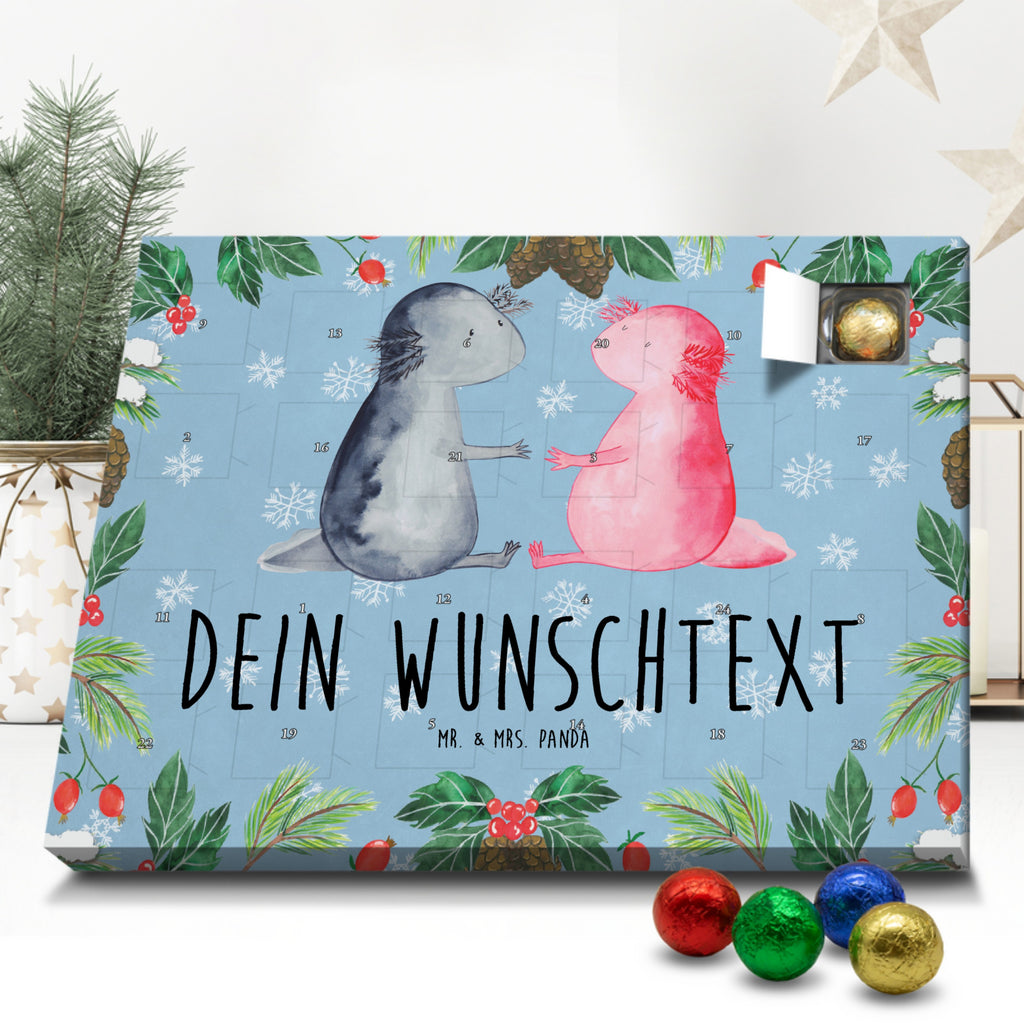 Personalisierter Schoko Adventskalender Axolotl Liebe Personalisierter Adventskalender, Adventskalender mit Namen, Axolotl, Molch, Axolot, Schwanzlurch, Lurch, Lurche, Liebe, große Liebe, Liebesbeweis, Freund, Verlobter, Ehemann, Jahrestag, Valentinstag