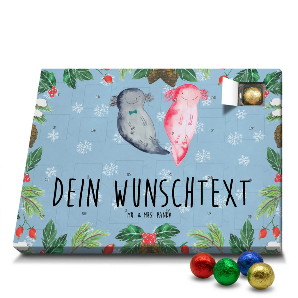 Personalisierter Schoko Adventskalender Axolotl Freundin Personalisierter Adventskalender, Adventskalender mit Namen, Axolotl, Molch, Axolot, Schwanzlurch, Lurch, Lurche, Liebe, große Liebe, Liebesbeweis, Freund, Verlobter, Ehemann, Jahrestag, Valentinstag