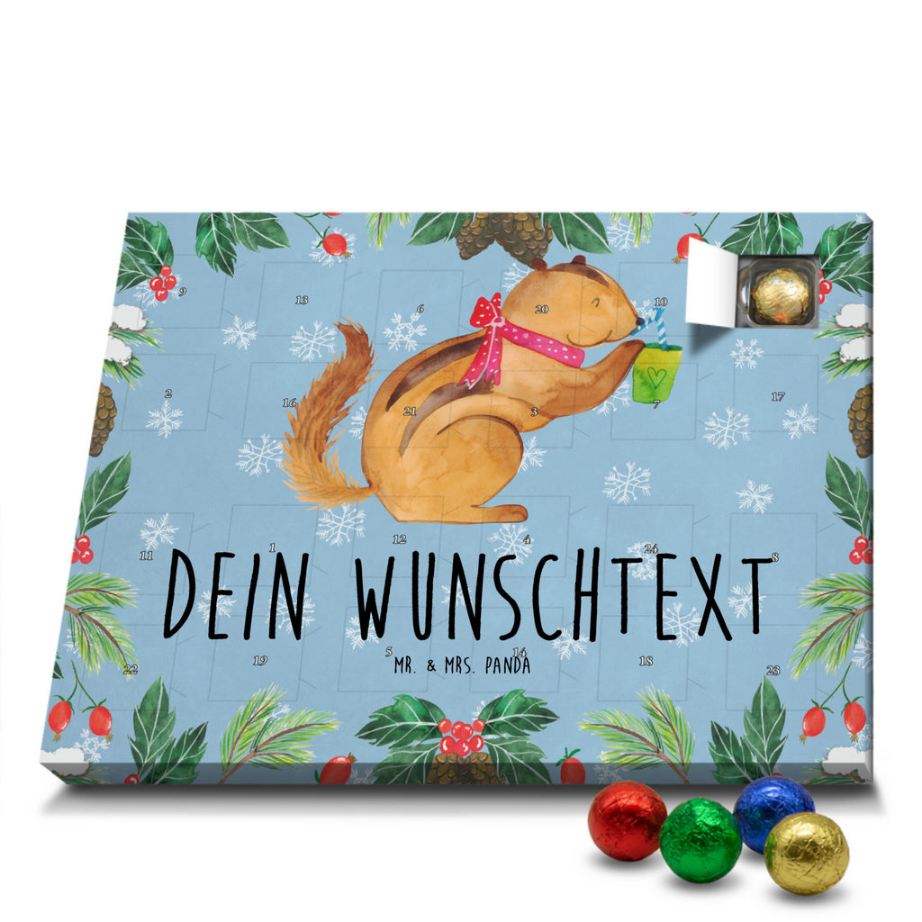 Personalisierter Schoko Adventskalender Eichhörnchen Smoothie Personalisierter Adventskalender, Adventskalender mit Namen, Tiermotive, Gute Laune, lustige Sprüche, Tiere, Green Smoothies, Diät, Abnehmen, Streifenhörnchen, Eichhörnchen