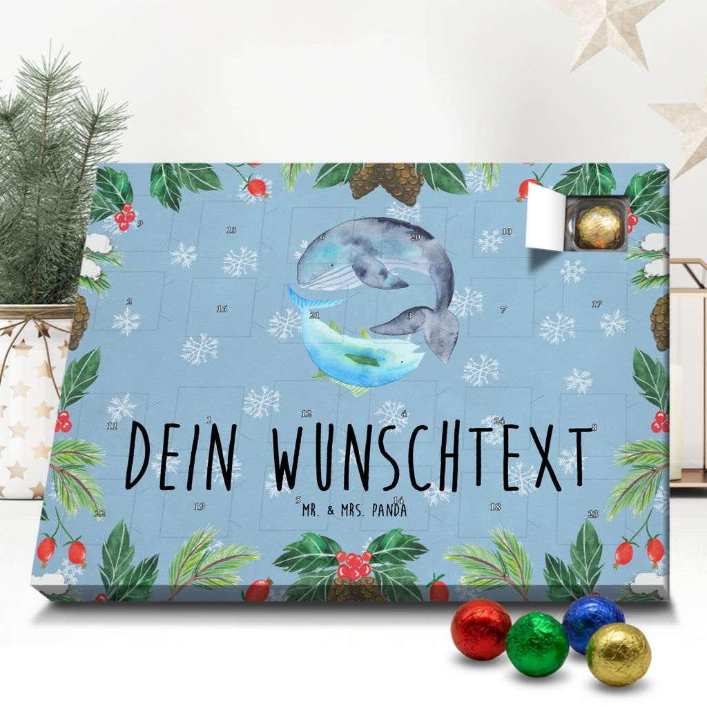 Personalisierter Schoko Adventskalender Walfisch Thunfisch Personalisierter Adventskalender, Adventskalender mit Namen, Tiermotive, Gute Laune, lustige Sprüche, Tiere, Wal, Wahl, Tunfisch, Wortwitz lustig, Spruch lustig, Flachwitz, Witz, Spruch des Tages, Flachwitz Geschenk