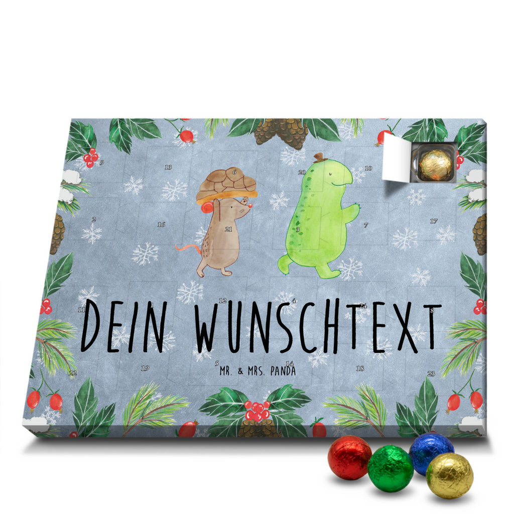 Personalisierter Schoko Adventskalender Schildkröte Maus Personalisierter Adventskalender, Adventskalender mit Namen, Schildkröte, Maus, Freunde, Freundinnen, beste Freunde, beste Freundinnen