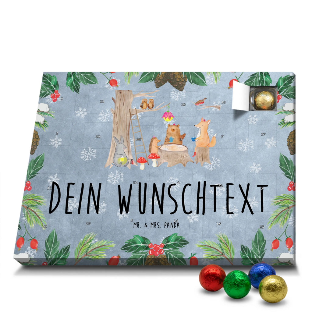 Personalisierter Schoko Adventskalender Waldtiere Picknick Personalisierter Adventskalender, Adventskalender mit Namen, Tiermotive, Gute Laune, lustige Sprüche, Tiere, Waldtiere, Picknick, Wald, Fuchs, Hase, Igel, Maus, Eichhörnchen