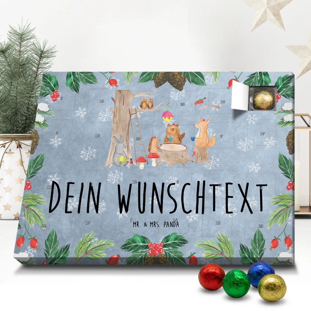 Personalisierter Schoko Adventskalender Waldtiere Picknick Personalisierter Adventskalender, Adventskalender mit Namen, Tiermotive, Gute Laune, lustige Sprüche, Tiere, Waldtiere, Picknick, Wald, Fuchs, Hase, Igel, Maus, Eichhörnchen