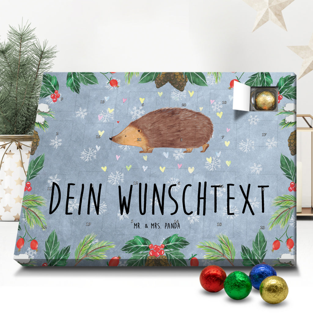 Personalisierter Schoko Adventskalender Igel Herzen Personalisierter Adventskalender, Adventskalender mit Namen, Tiermotive, Gute Laune, lustige Sprüche, Tiere, Liebe, Herz, Herzen, Igel, Vertrauen, Kuss, Leben