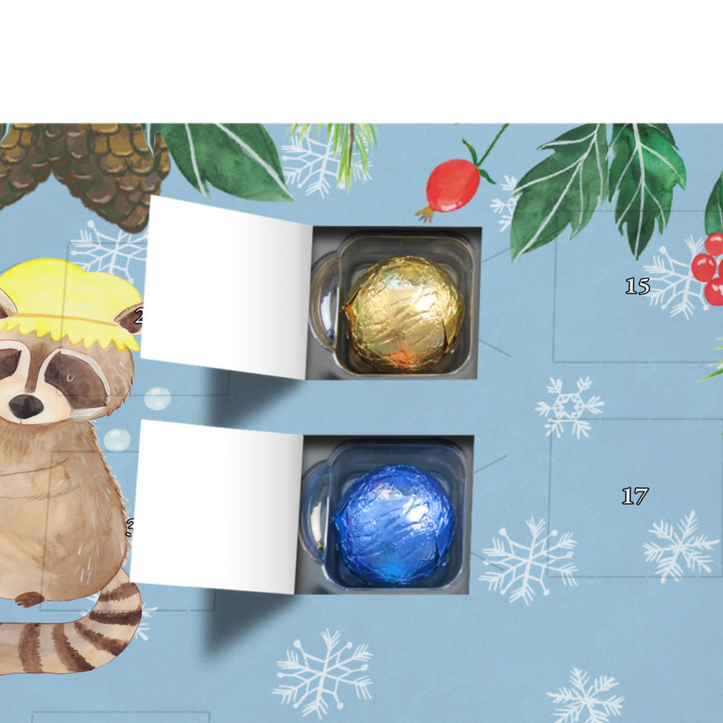 Personalisierter Schoko Adventskalender Waschbär Personalisierter Adventskalender, Adventskalender mit Namen, Tiermotive, Gute Laune, lustige Sprüche, Tiere, Waschbär, Tagträumen, Plan, Fröhlich, waschen, Seifenblasen