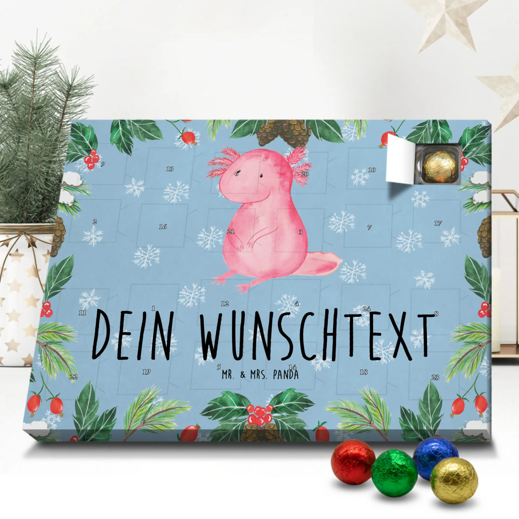 Personalisierter Schoko Adventskalender Axolotl null Personalisierter Adventskalender, Adventskalender mit Namen, Axolotl, Molch, Axolot, vergnügt, fröhlich, zufrieden, Lebensstil, Weisheit, Lebensweisheit, Liebe, Freundin