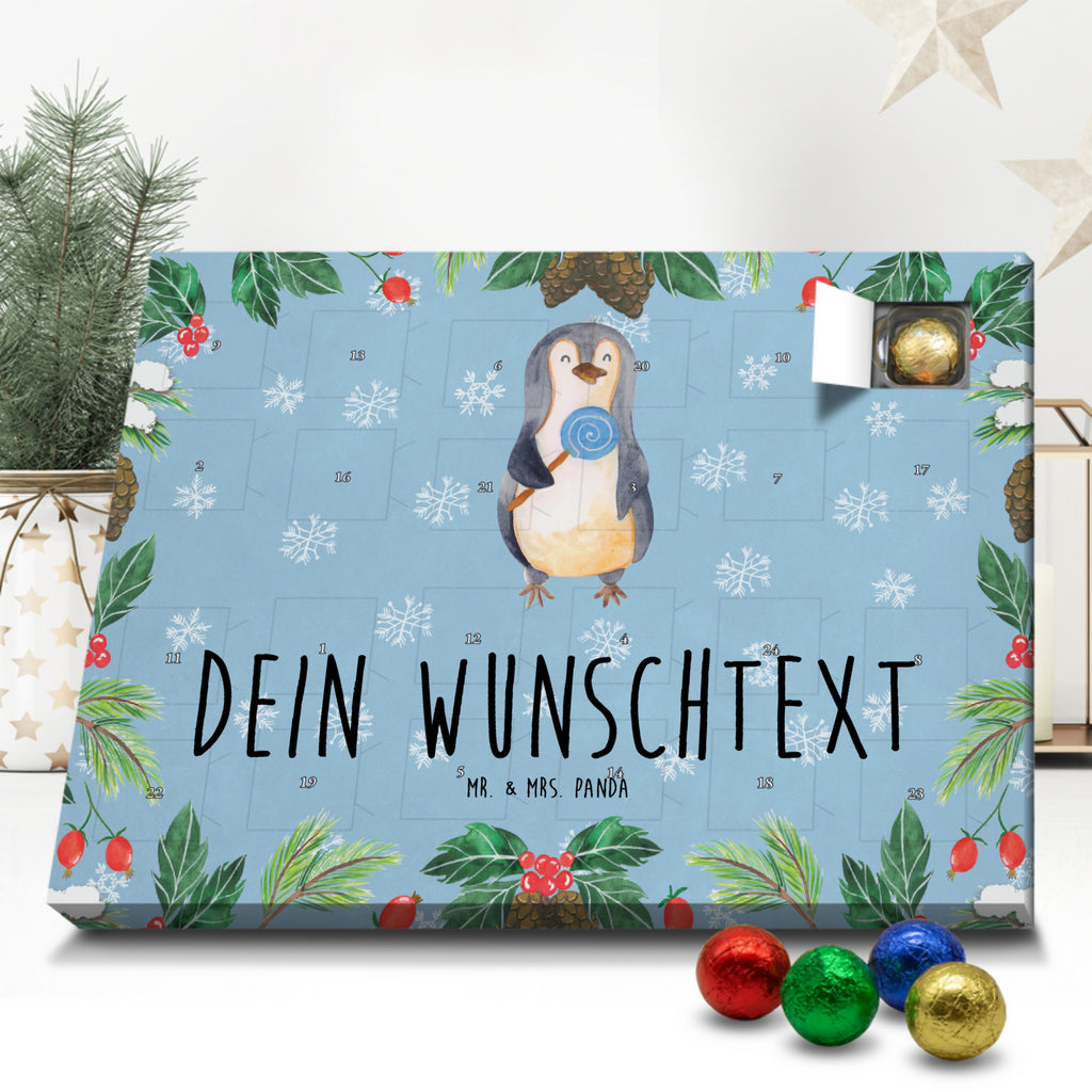 Personalisierter Schoko Adventskalender Pinguin Lolli Personalisierter Adventskalender, Adventskalender mit Namen, Pinguin, Pinguine, Lolli, Süßigkeiten, Blödsinn, Spruch, Rebell, Gauner, Ganove, Rabauke