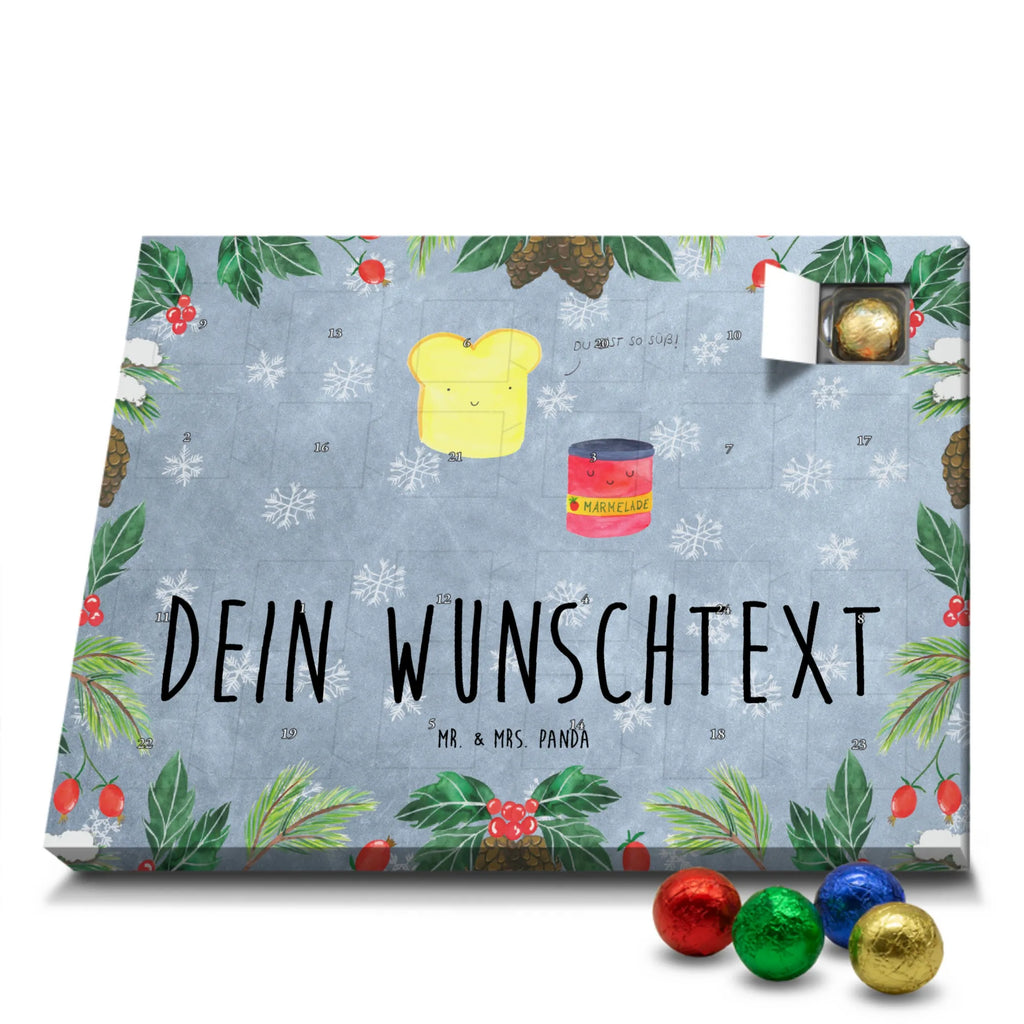 Personalisierter Schoko Adventskalender Toast Marmelade Personalisierter Adventskalender, Adventskalender mit Namen, Tiermotive, Gute Laune, lustige Sprüche, Tiere, Toast, Marmelade, Dreamteam, süße Postkarte, süß, Küche Deko, Küche Spruch, Frühstück Einladung, Brot, Toastbrot