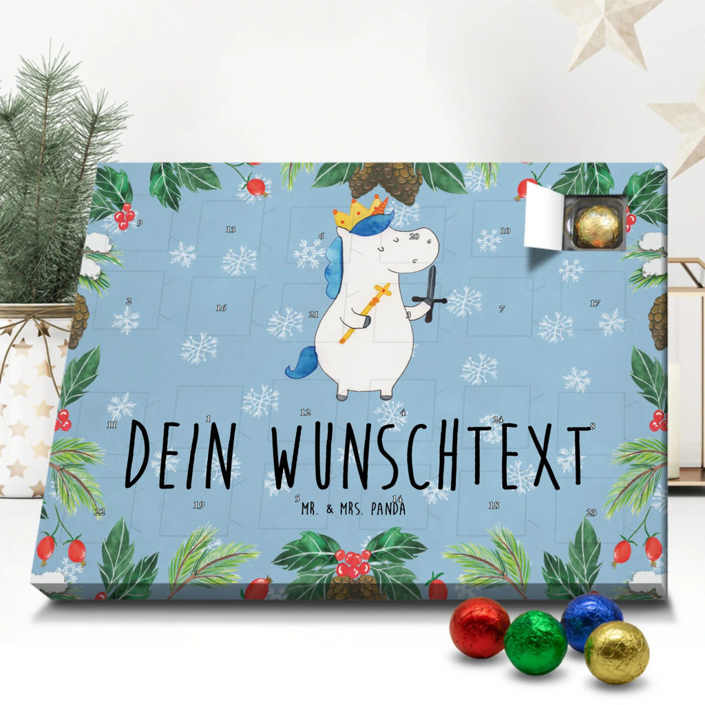 Personalisierter Schoko Adventskalender Einhorn König mit Schwert Personalisierter Adventskalender, Adventskalender mit Namen, Einhorn, Einhörner, Einhorn Deko, Pegasus, Unicorn, König, Ritter, Mittelalter