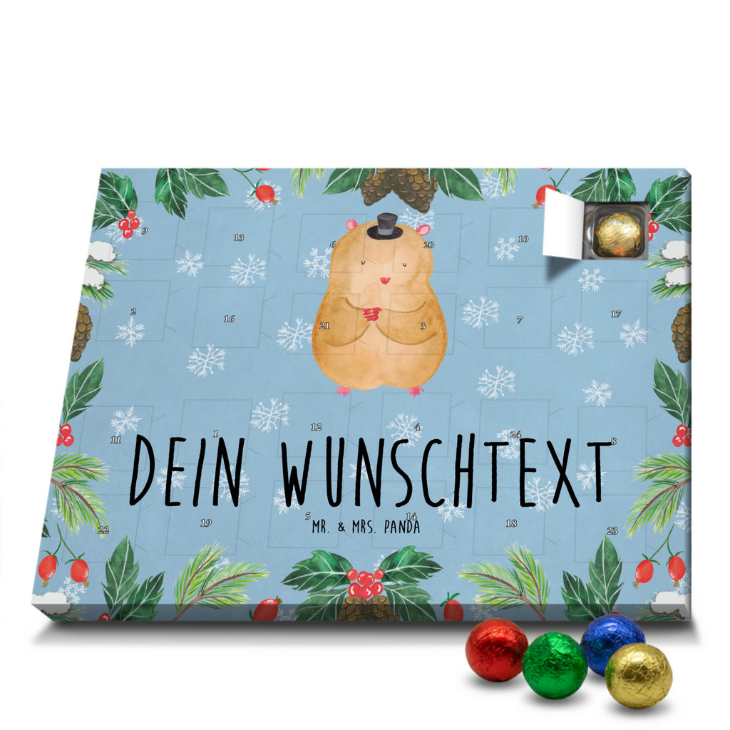 Personalisierter Schoko Adventskalender Hamster Hut Personalisierter Adventskalender, Adventskalender mit Namen, Tiermotive, Gute Laune, lustige Sprüche, Tiere, Hamster, Hut, Magier, Zylinder, Zwerghamster, Zauberer