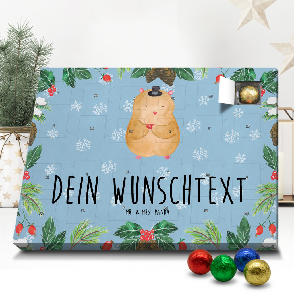 Personalisierter Schoko Adventskalender Hamster Hut Personalisierter Adventskalender, Adventskalender mit Namen, Tiermotive, Gute Laune, lustige Sprüche, Tiere, Hamster, Hut, Magier, Zylinder, Zwerghamster, Zauberer