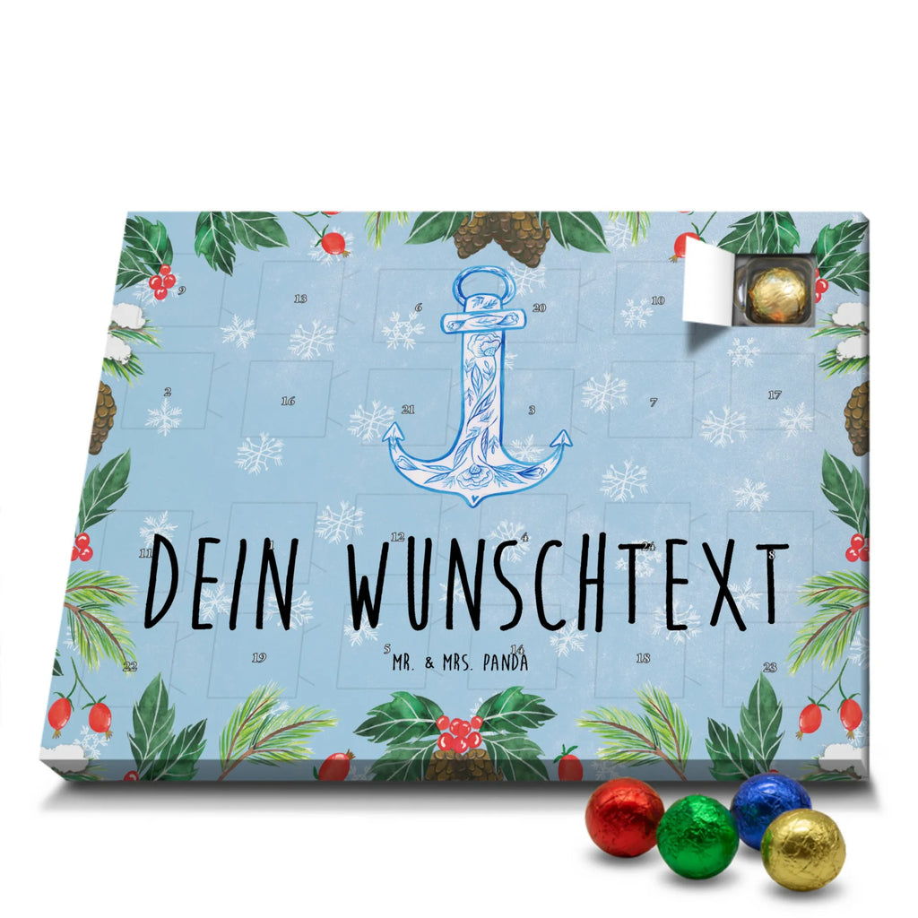 Personalisierter Schoko Adventskalender Anker Blau Personalisierter Adventskalender, Adventskalender mit Namen, Tiermotive, Gute Laune, lustige Sprüche, Tiere