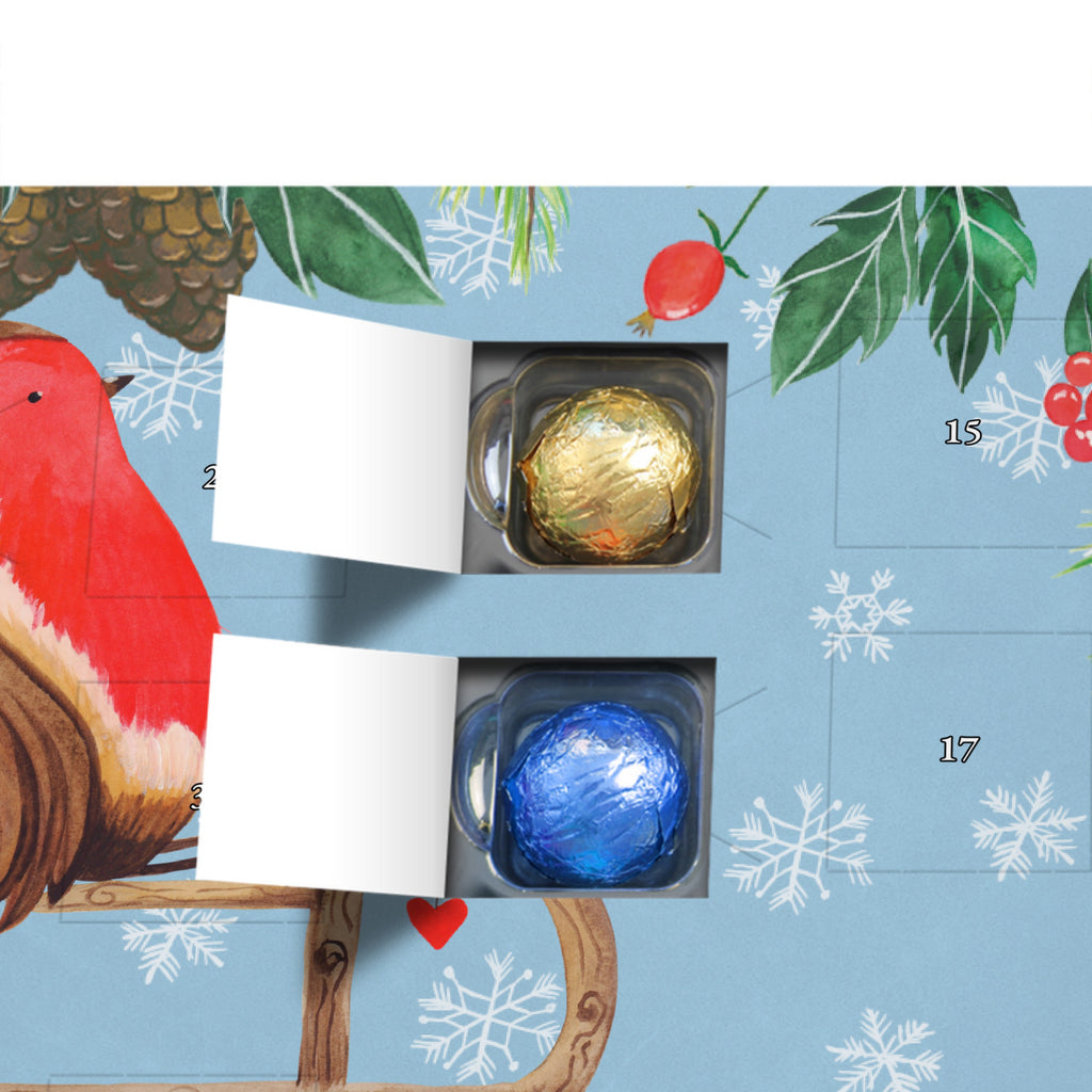 Personalisierter Schoko Adventskalender Rotkehlchen Schlitten Personalisierter Adventskalender, Adventskalender mit Namen, Winter, Weihnachten, Weihnachtsdeko, Nikolaus, Advent, Heiligabend, Wintermotiv, Schlitten, Vogel