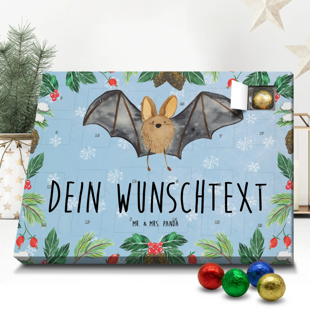 Personalisierter Schoko Adventskalender Fledermaus Flügel Personalisierter Adventskalender, Adventskalender mit Namen, Tiermotive, Gute Laune, lustige Sprüche, Tiere