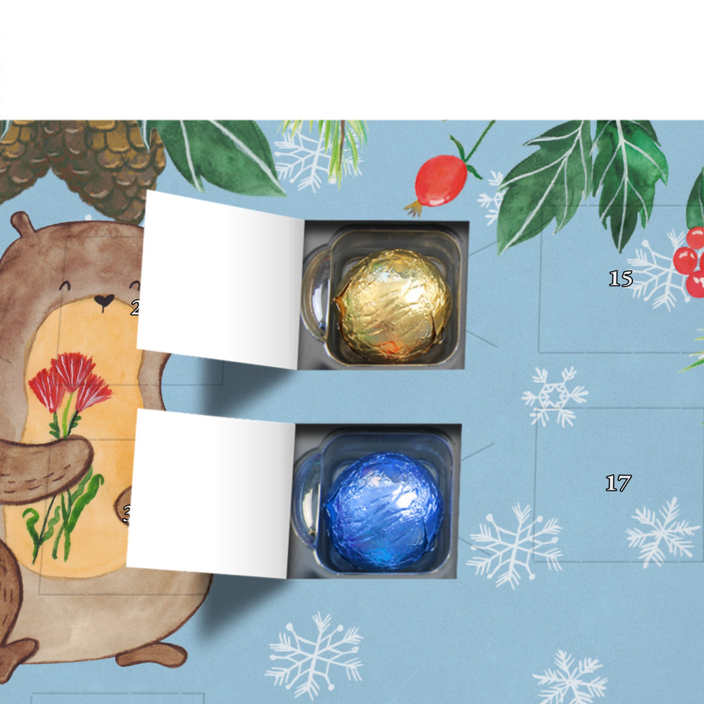 Personalisierter Schoko Adventskalender Otter Blumenstrauß Personalisierter Adventskalender, Adventskalender mit Namen, Otter, Fischotter, Seeotter, Otter Seeotter See Otter