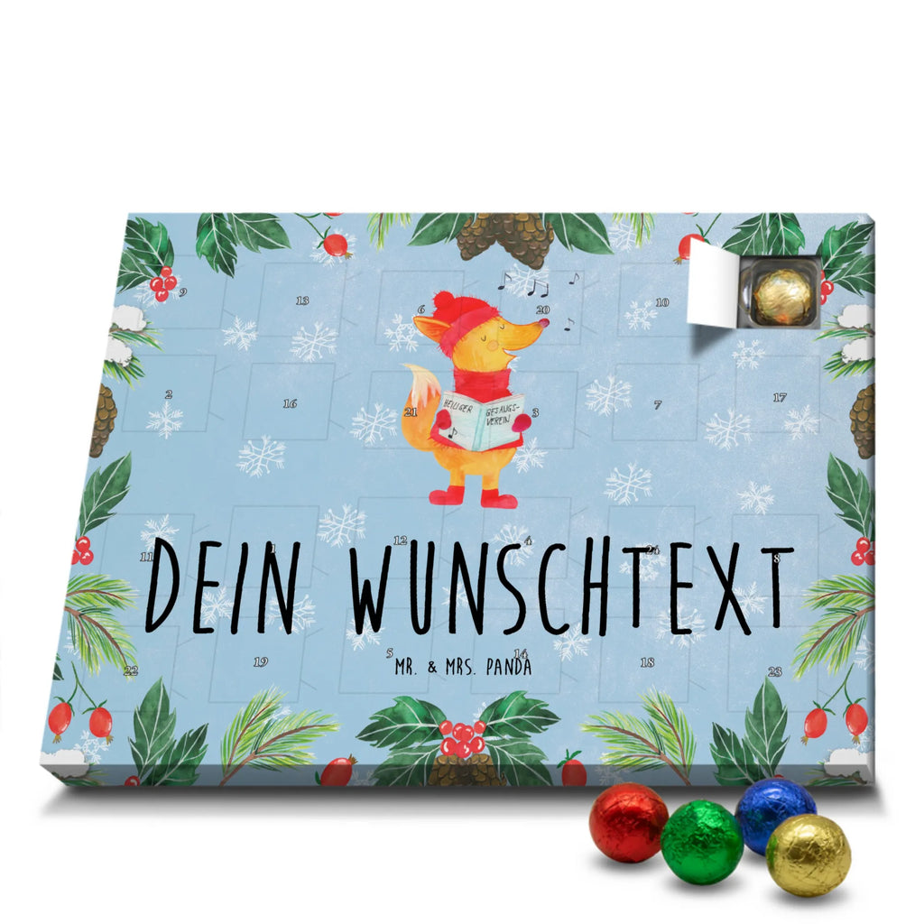 Personalisierter Schoko Adventskalender Fuchs Sänger Personalisierter Adventskalender, Adventskalender mit Namen, Winter, Weihnachten, Weihnachtsdeko, Nikolaus, Advent, Heiligabend, Wintermotiv, Fuchs, Füchse, Sänger, Geschenk Sänger, Singen, Weihnachtslieder