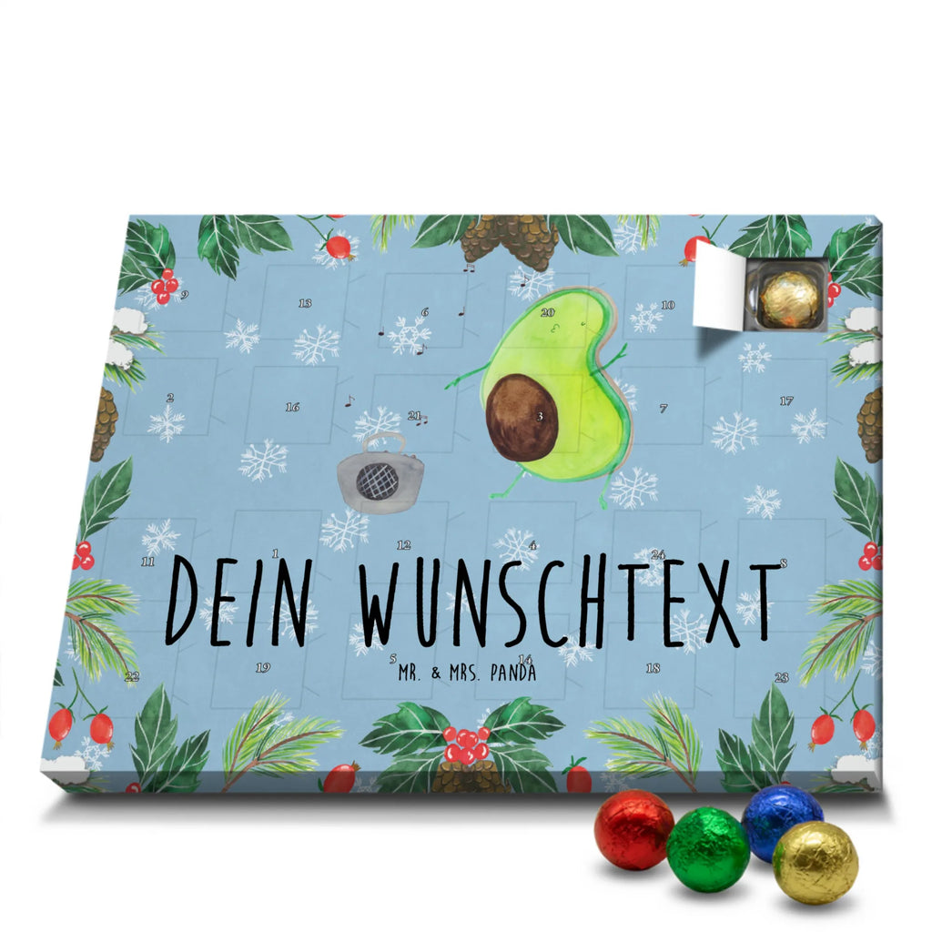 Personalisierter Schoko Adventskalender Avocado Tanzen Personalisierter Adventskalender, Adventskalender mit Namen, Avocado, Veggie, Vegan, Gesund