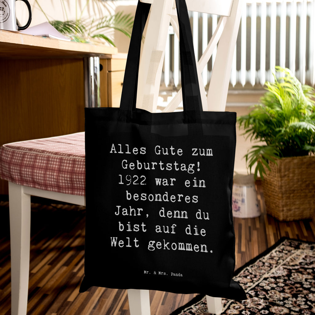 Tragetasche Spruch Alles Gute zum Geburtstag! 1922 war ein besonderes Jahr, denn du bist auf die Welt gekommen. Beuteltasche, Beutel, Einkaufstasche, Jutebeutel, Stoffbeutel, Tasche, Shopper, Umhängetasche, Strandtasche, Schultertasche, Stofftasche, Tragetasche, Badetasche, Jutetasche, Einkaufstüte, Laptoptasche, Geburtstag, Geburtstagsgeschenk, Geschenk