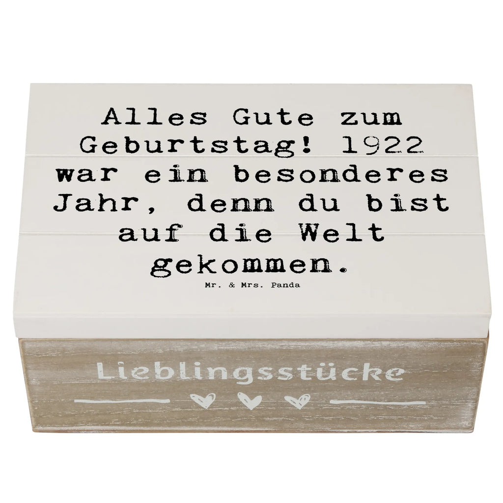 Holzkiste Spruch Alles Gute zum Geburtstag! 1922 war ein besonderes Jahr, denn du bist auf die Welt gekommen. Holzkiste, Kiste, Schatzkiste, Truhe, Schatulle, XXL, Erinnerungsbox, Erinnerungskiste, Dekokiste, Aufbewahrungsbox, Geschenkbox, Geschenkdose, Geburtstag, Geburtstagsgeschenk, Geschenk