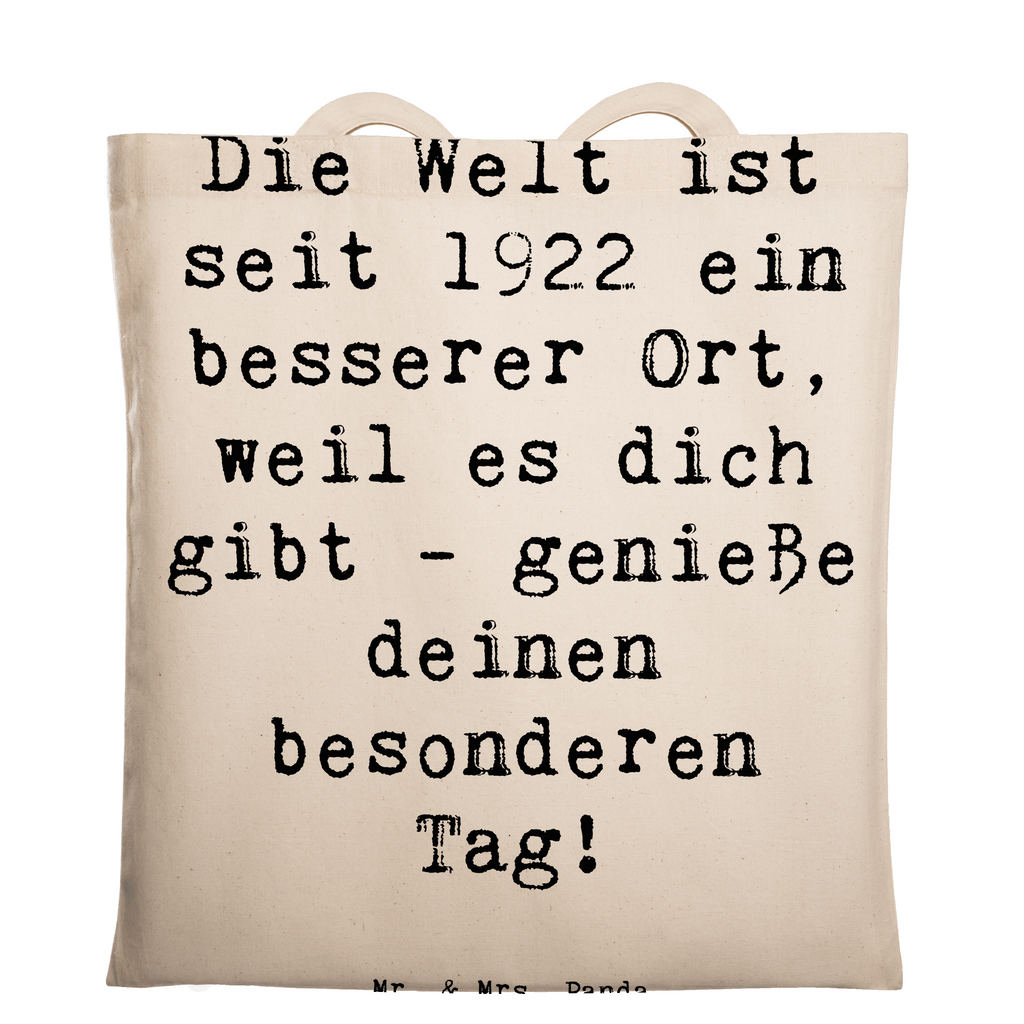 Tragetasche Spruch 1922 Geburtstag Beuteltasche, Beutel, Einkaufstasche, Jutebeutel, Stoffbeutel, Tasche, Shopper, Umhängetasche, Strandtasche, Schultertasche, Stofftasche, Tragetasche, Badetasche, Jutetasche, Einkaufstüte, Laptoptasche, Geburtstag, Geburtstagsgeschenk, Geschenk