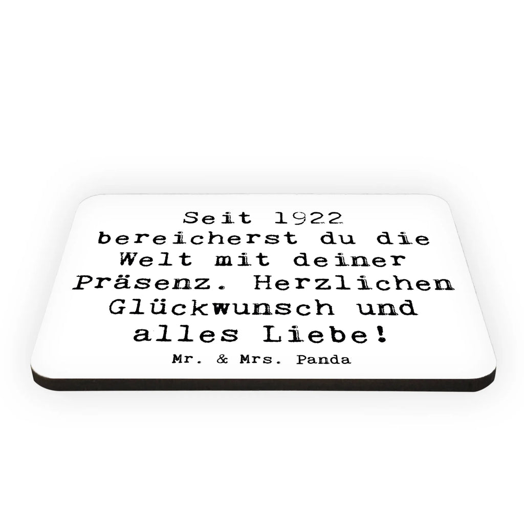 Magnet Spruch Seit 1922 bereicherst du die Welt mit deiner Präsenz. Herzlichen Glückwunsch und alles Liebe! Kühlschrankmagnet, Pinnwandmagnet, Souvenir Magnet, Motivmagnete, Dekomagnet, Whiteboard Magnet, Notiz Magnet, Kühlschrank Dekoration, Geburtstag, Geburtstagsgeschenk, Geschenk