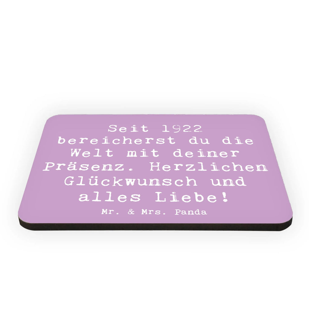 Magnet Spruch Seit 1922 bereicherst du die Welt mit deiner Präsenz. Herzlichen Glückwunsch und alles Liebe! Kühlschrankmagnet, Pinnwandmagnet, Souvenir Magnet, Motivmagnete, Dekomagnet, Whiteboard Magnet, Notiz Magnet, Kühlschrank Dekoration, Geburtstag, Geburtstagsgeschenk, Geschenk