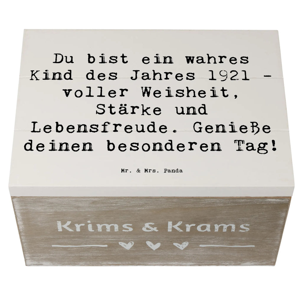 Holzkiste Spruch Du bist ein wahres Kind des Jahres 1921 - voller Weisheit, Stärke und Lebensfreude. Genieße deinen besonderen Tag! Holzkiste, Kiste, Schatzkiste, Truhe, Schatulle, XXL, Erinnerungsbox, Erinnerungskiste, Dekokiste, Aufbewahrungsbox, Geschenkbox, Geschenkdose, Geburtstag, Geburtstagsgeschenk, Geschenk