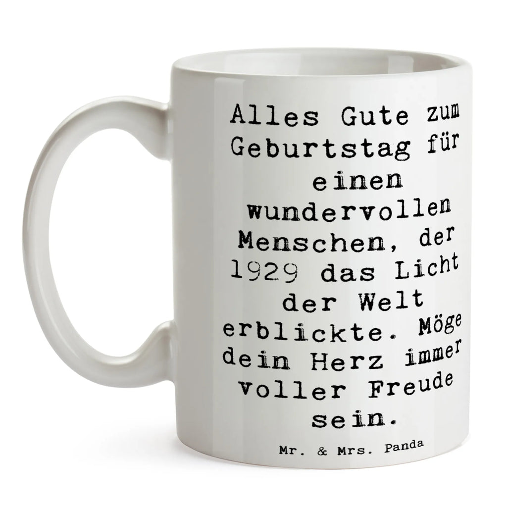 Tasse Spruch Alles Gute zum Geburtstag für einen wundervollen Menschen, der 1929 das Licht der Welt erblickte. Möge dein Herz immer voller Freude sein. Tasse, Kaffeetasse, Teetasse, Becher, Kaffeebecher, Teebecher, Keramiktasse, Porzellantasse, Büro Tasse, Geschenk Tasse, Tasse Sprüche, Tasse Motive, Kaffeetassen, Tasse bedrucken, Designer Tasse, Cappuccino Tassen, Schöne Teetassen, Geburtstag, Geburtstagsgeschenk, Geschenk