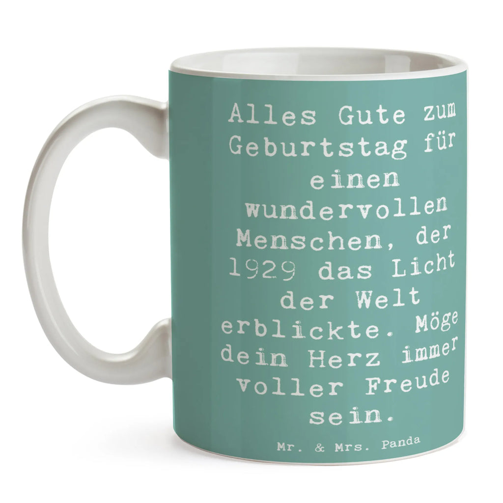 Tasse Spruch Alles Gute zum Geburtstag für einen wundervollen Menschen, der 1929 das Licht der Welt erblickte. Möge dein Herz immer voller Freude sein. Tasse, Kaffeetasse, Teetasse, Becher, Kaffeebecher, Teebecher, Keramiktasse, Porzellantasse, Büro Tasse, Geschenk Tasse, Tasse Sprüche, Tasse Motive, Kaffeetassen, Tasse bedrucken, Designer Tasse, Cappuccino Tassen, Schöne Teetassen, Geburtstag, Geburtstagsgeschenk, Geschenk