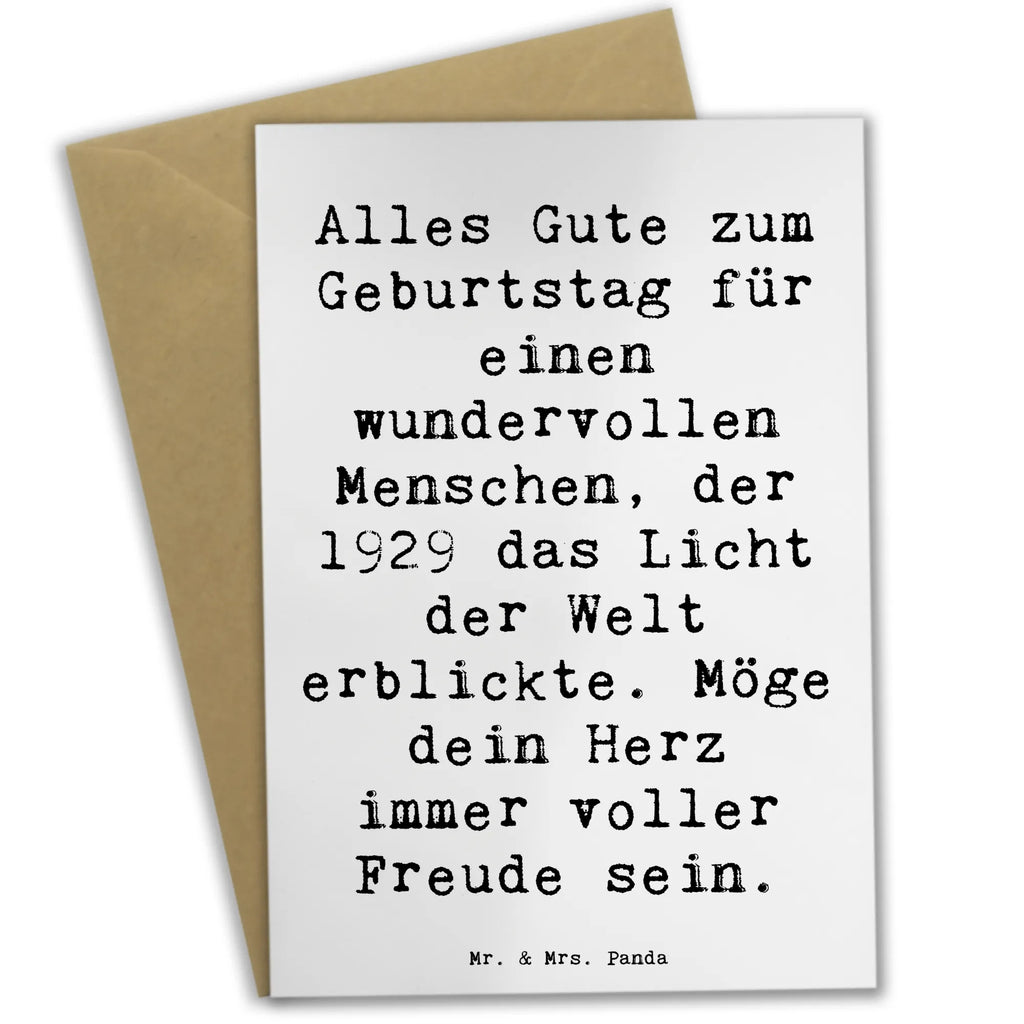 Grußkarte Spruch Alles Gute zum Geburtstag für einen wundervollen Menschen, der 1929 das Licht der Welt erblickte. Möge dein Herz immer voller Freude sein. Grußkarte, Klappkarte, Einladungskarte, Glückwunschkarte, Hochzeitskarte, Geburtstagskarte, Karte, Ansichtskarten, Geburtstag, Geburtstagsgeschenk, Geschenk