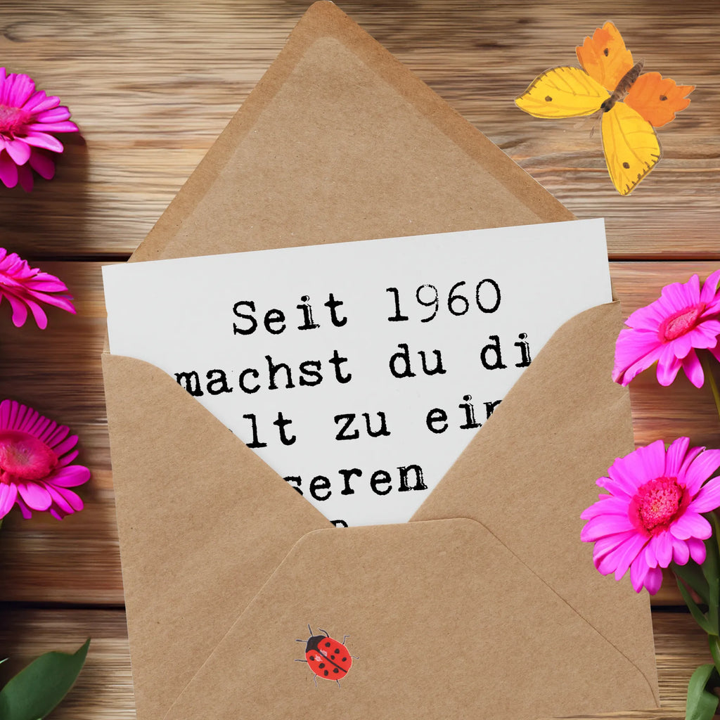 Deluxe Karte Spruch 1960 Geburtstag Karte, Grußkarte, Klappkarte, Einladungskarte, Glückwunschkarte, Hochzeitskarte, Geburtstagskarte, Hochwertige Grußkarte, Hochwertige Klappkarte, Geburtstag, Geburtstagsgeschenk, Geschenk