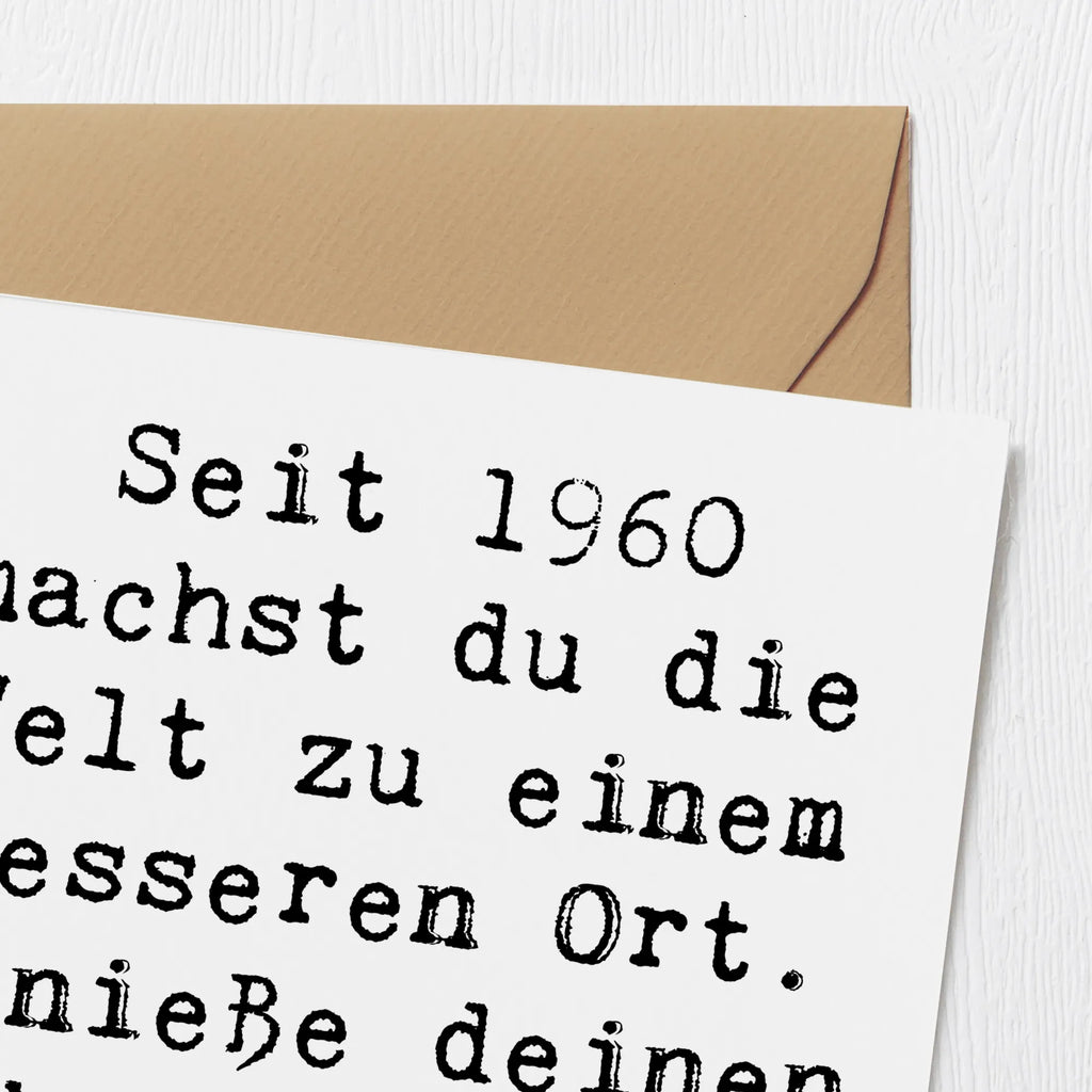 Deluxe Karte Spruch 1960 Geburtstag Karte, Grußkarte, Klappkarte, Einladungskarte, Glückwunschkarte, Hochzeitskarte, Geburtstagskarte, Hochwertige Grußkarte, Hochwertige Klappkarte, Geburtstag, Geburtstagsgeschenk, Geschenk