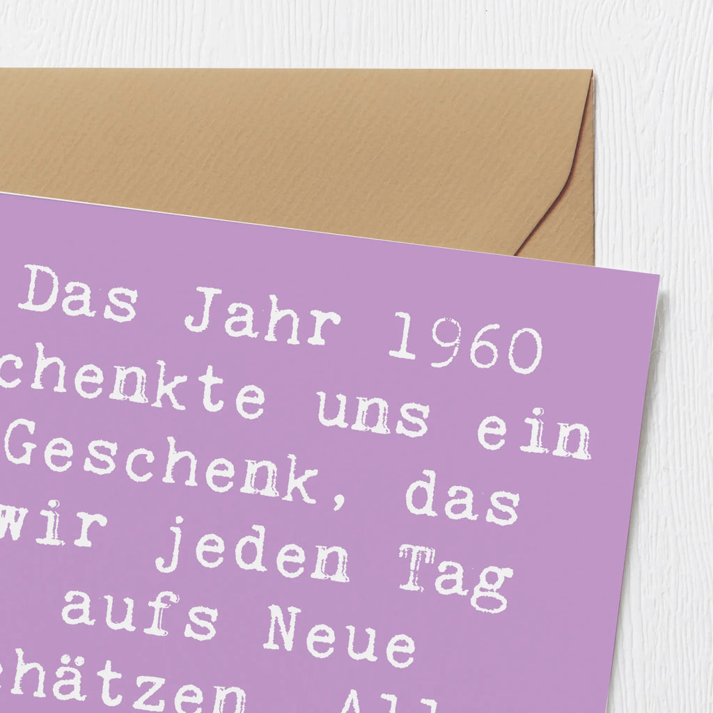 Deluxe Karte Spruch 1960 Geburtstag Karte, Grußkarte, Klappkarte, Einladungskarte, Glückwunschkarte, Hochzeitskarte, Geburtstagskarte, Hochwertige Grußkarte, Hochwertige Klappkarte, Geburtstag, Geburtstagsgeschenk, Geschenk