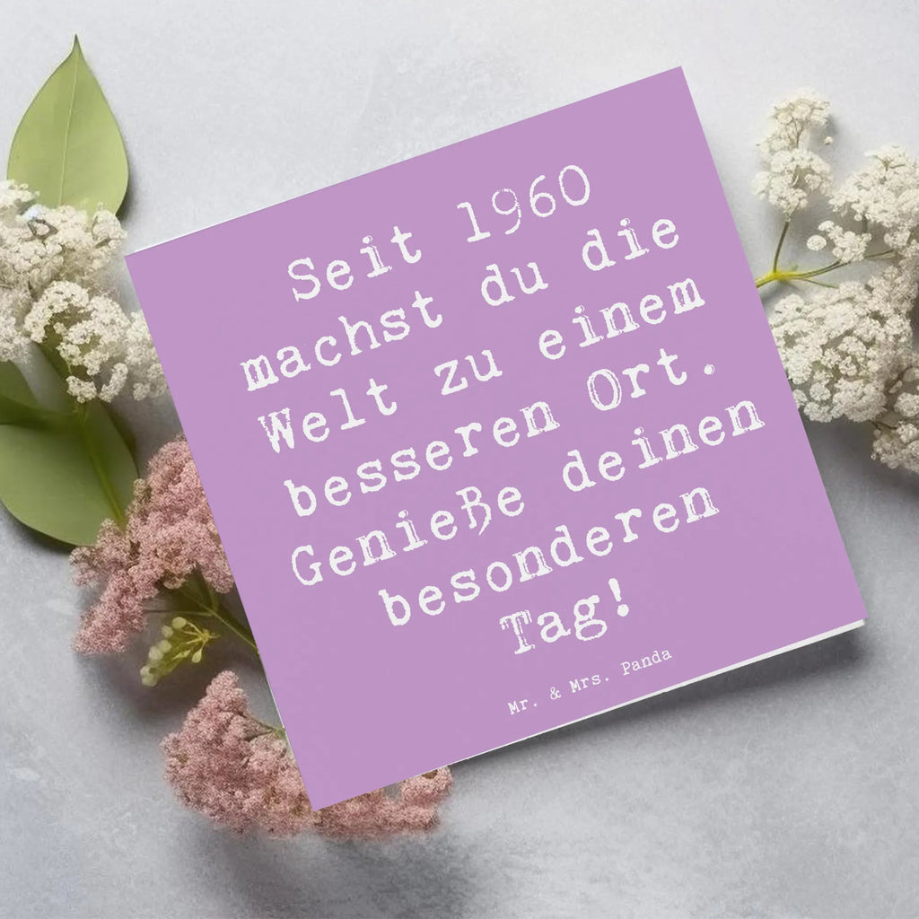 Deluxe Karte Spruch 1960 Geburtstag Karte, Grußkarte, Klappkarte, Einladungskarte, Glückwunschkarte, Hochzeitskarte, Geburtstagskarte, Hochwertige Grußkarte, Hochwertige Klappkarte, Geburtstag, Geburtstagsgeschenk, Geschenk