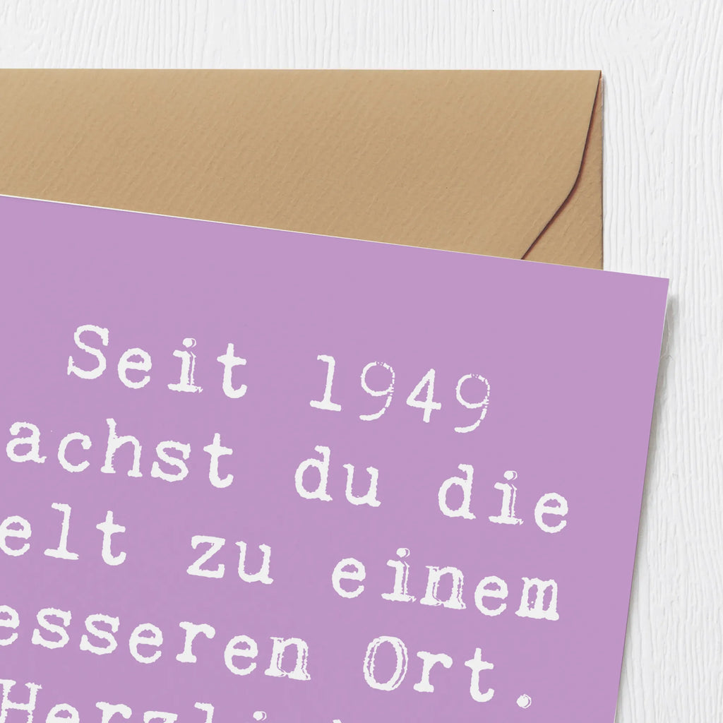 Deluxe Karte Spruch 1949 Geburtstag Karte, Grußkarte, Klappkarte, Einladungskarte, Glückwunschkarte, Hochzeitskarte, Geburtstagskarte, Hochwertige Grußkarte, Hochwertige Klappkarte, Geburtstag, Geburtstagsgeschenk, Geschenk