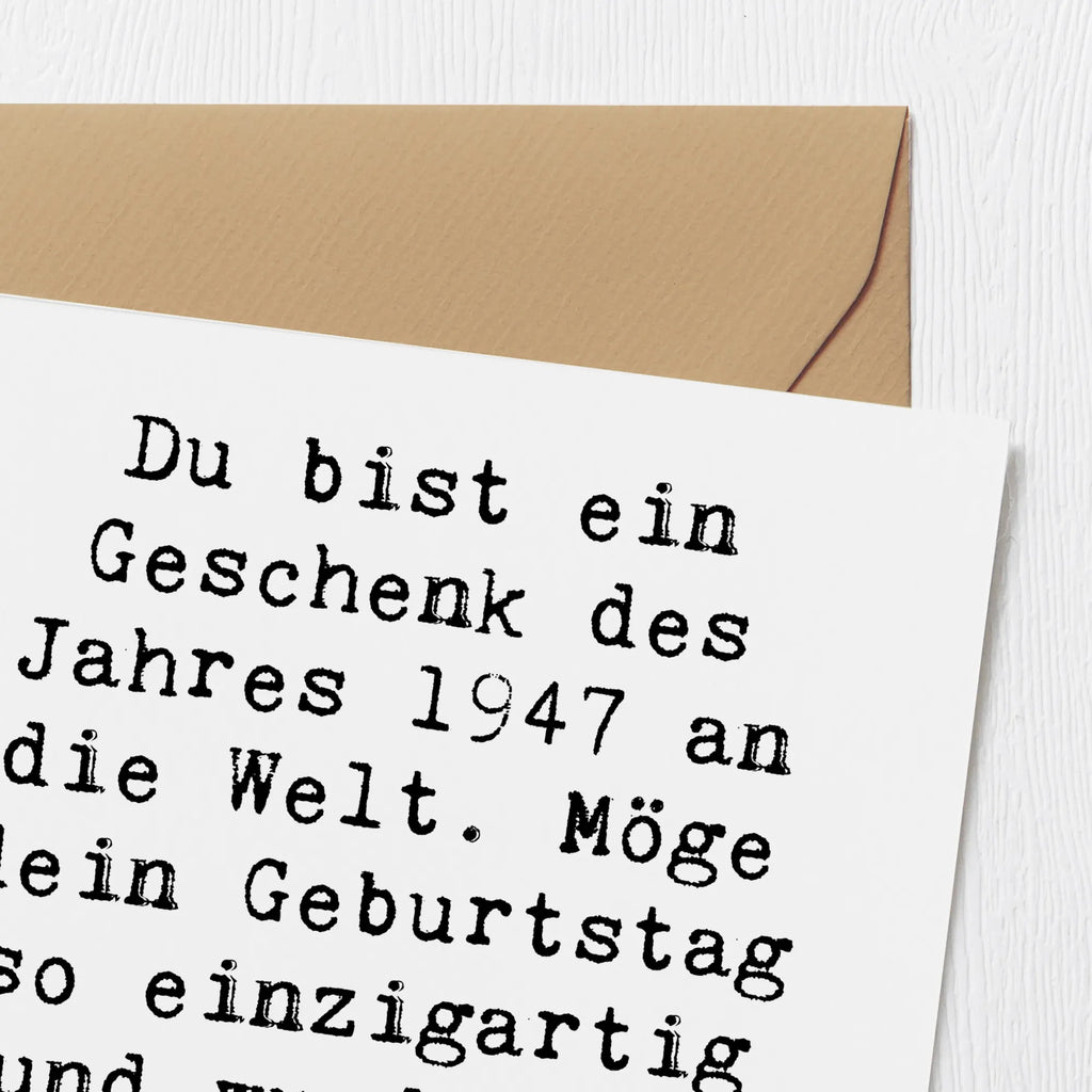 Deluxe Karte Spruch 1947 Geburtstag Karte, Grußkarte, Klappkarte, Einladungskarte, Glückwunschkarte, Hochzeitskarte, Geburtstagskarte, Hochwertige Grußkarte, Hochwertige Klappkarte, Geburtstag, Geburtstagsgeschenk, Geschenk