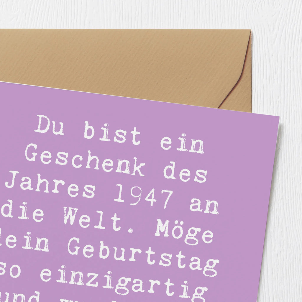 Deluxe Karte Spruch 1947 Geburtstag Karte, Grußkarte, Klappkarte, Einladungskarte, Glückwunschkarte, Hochzeitskarte, Geburtstagskarte, Hochwertige Grußkarte, Hochwertige Klappkarte, Geburtstag, Geburtstagsgeschenk, Geschenk