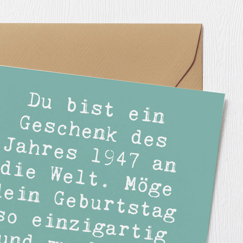 Deluxe Karte Spruch 1947 Geburtstag Karte, Grußkarte, Klappkarte, Einladungskarte, Glückwunschkarte, Hochzeitskarte, Geburtstagskarte, Hochwertige Grußkarte, Hochwertige Klappkarte, Geburtstag, Geburtstagsgeschenk, Geschenk