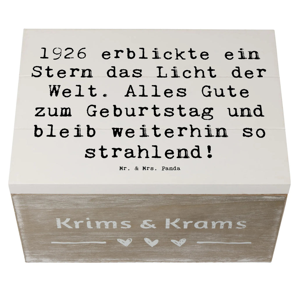 Holzkiste Spruch 1926 Geburtstag Stern Holzkiste, Kiste, Schatzkiste, Truhe, Schatulle, XXL, Erinnerungsbox, Erinnerungskiste, Dekokiste, Aufbewahrungsbox, Geschenkbox, Geschenkdose, Geburtstag, Geburtstagsgeschenk, Geschenk