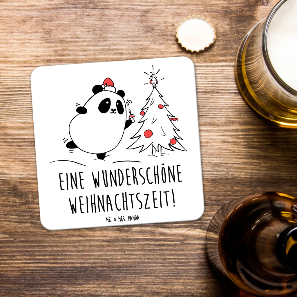 Untersetzer Set Panda Weihnachtszeit