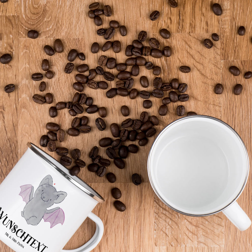 Personalisierte Emaille Tasse Fledermaus Classic Emaille Tasse personalisiert, Emaille Tasse mit Namen, Campingtasse personalisiert, Namenstasse, Campingtasse bedrucken, Campinggeschirr personalsisert, tasse mit namen, personalisierte tassen, personalisierte tasse, tasse selbst gestalten, tasse bedrucken, tassen bedrucken, Halloween, Deko, Martinssingen, Dekoration, Geschenke, Schenken