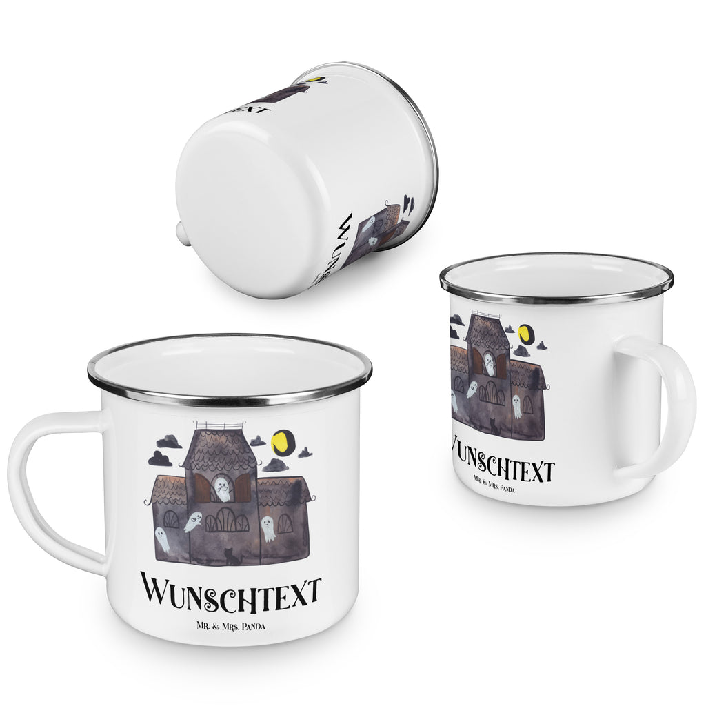 Personalisierte Emaille Tasse Geister Villa Emaille Tasse personalisiert, Emaille Tasse mit Namen, Campingtasse personalisiert, Namenstasse, Campingtasse bedrucken, Campinggeschirr personalsisert, tasse mit namen, personalisierte tassen, personalisierte tasse, tasse selbst gestalten, tasse bedrucken, tassen bedrucken, Halloween, Deko, Martinssingen, Dekoration, Geschenke, Schenken