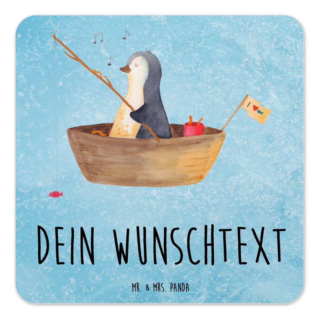 Personalisiertes Untersetzer Set Pinguin Angelboot Personalisierte Untersetzer, Pinguin, Pinguine, Angeln, Boot, Angelboot, Lebenslust, Leben, genießen, Motivation, Neustart, Neuanfang, Trennung, Scheidung, Geschenkidee Liebeskummer