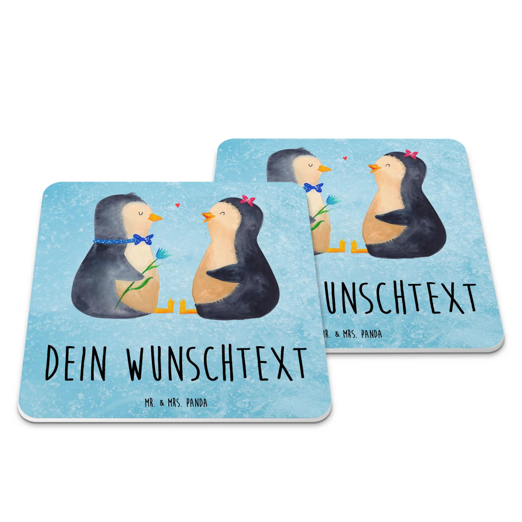 Personalisiertes Untersetzer Set Pinguin Pärchen Personalisierte Untersetzer, Pinguin, Pinguine, Liebe, Liebespaar, Liebesbeweis, Liebesgeschenk, Verlobung, Jahrestag, Hochzeitstag, Hochzeit, Hochzeitsgeschenk, große Liebe, Traumpaar