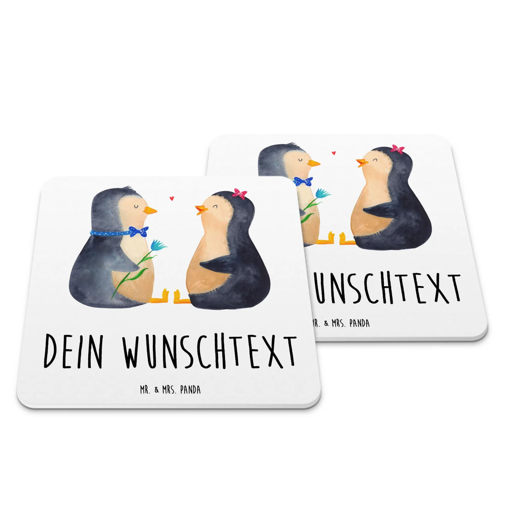 Personalisiertes Untersetzer Set Pinguin Pärchen Personalisierte Untersetzer, Pinguin, Pinguine, Liebe, Liebespaar, Liebesbeweis, Liebesgeschenk, Verlobung, Jahrestag, Hochzeitstag, Hochzeit, Hochzeitsgeschenk, große Liebe, Traumpaar