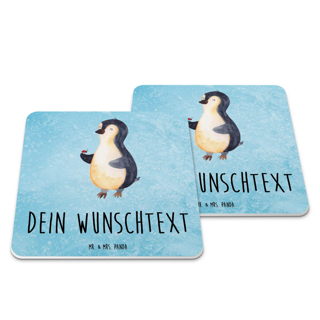 Personalisiertes Untersetzer Set Pinguin Marienkäfer Personalisierte Untersetzer, Pinguin, Pinguine, Marienkäfer, Liebe, Wunder, Glück, Freude, Lebensfreude