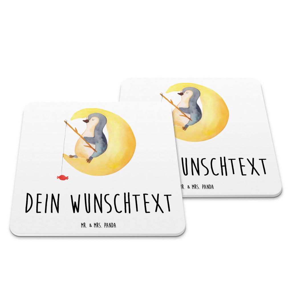 Personalisiertes Untersetzer Set Pinguin Mond Personalisierte Untersetzer, Pinguin, Pinguine, Spruch, schlafen, Nachtruhe, Einschlafen, Schlafzimmer, Schlafstörungen, Gästezimmer