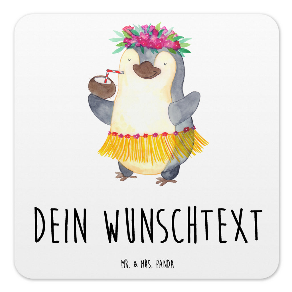 Personalisiertes Untersetzer Set Pinguin Kokosnuss Personalisierte Untersetzer, Pinguin, Aloha, Hawaii, Urlaub, Kokosnuss, Pinguine