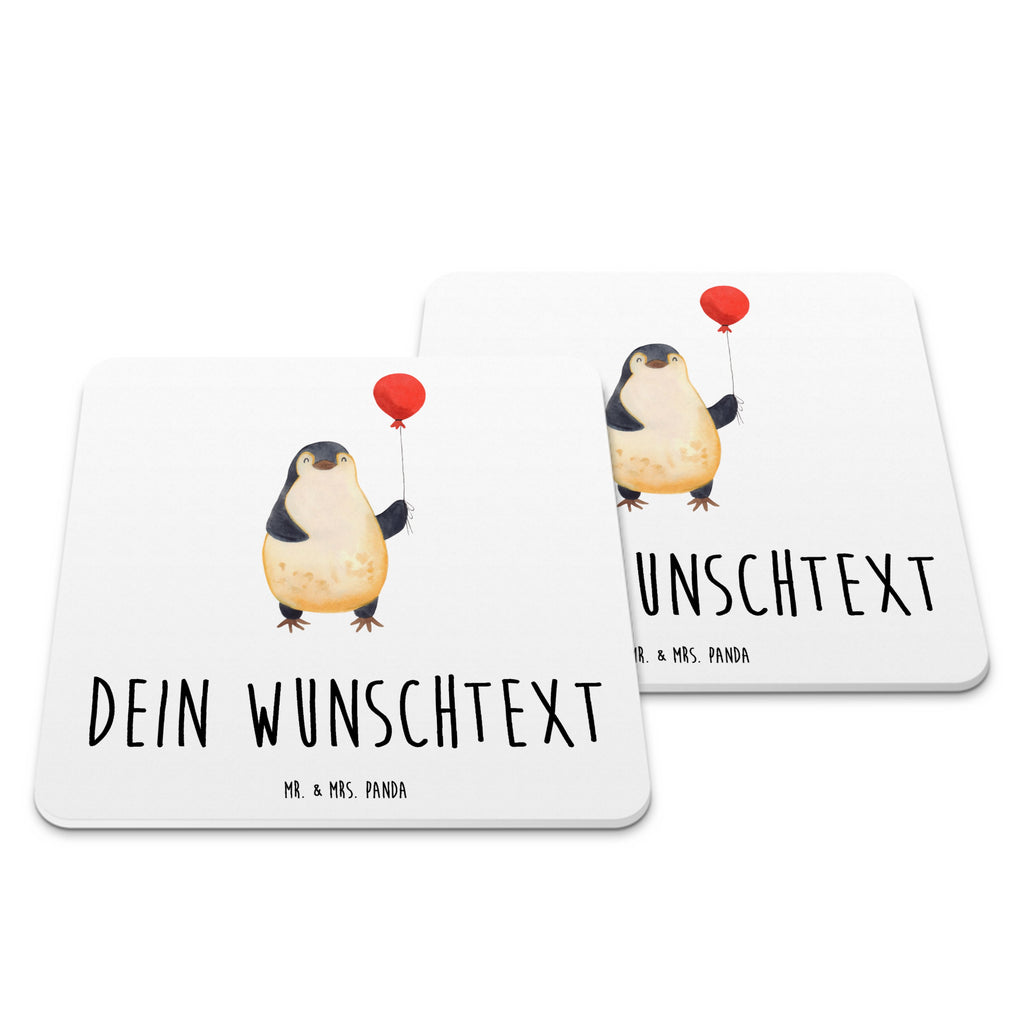 Personalisiertes Untersetzer Set Pinguin Luftballon Personalisierte Untersetzer, Pinguin, Pinguine, Luftballon, Tagträume, Lebenslust, Geschenk Freundin, Geschenkidee, beste Freundin, Motivation, Neustart, neues Leben, Liebe, Glück